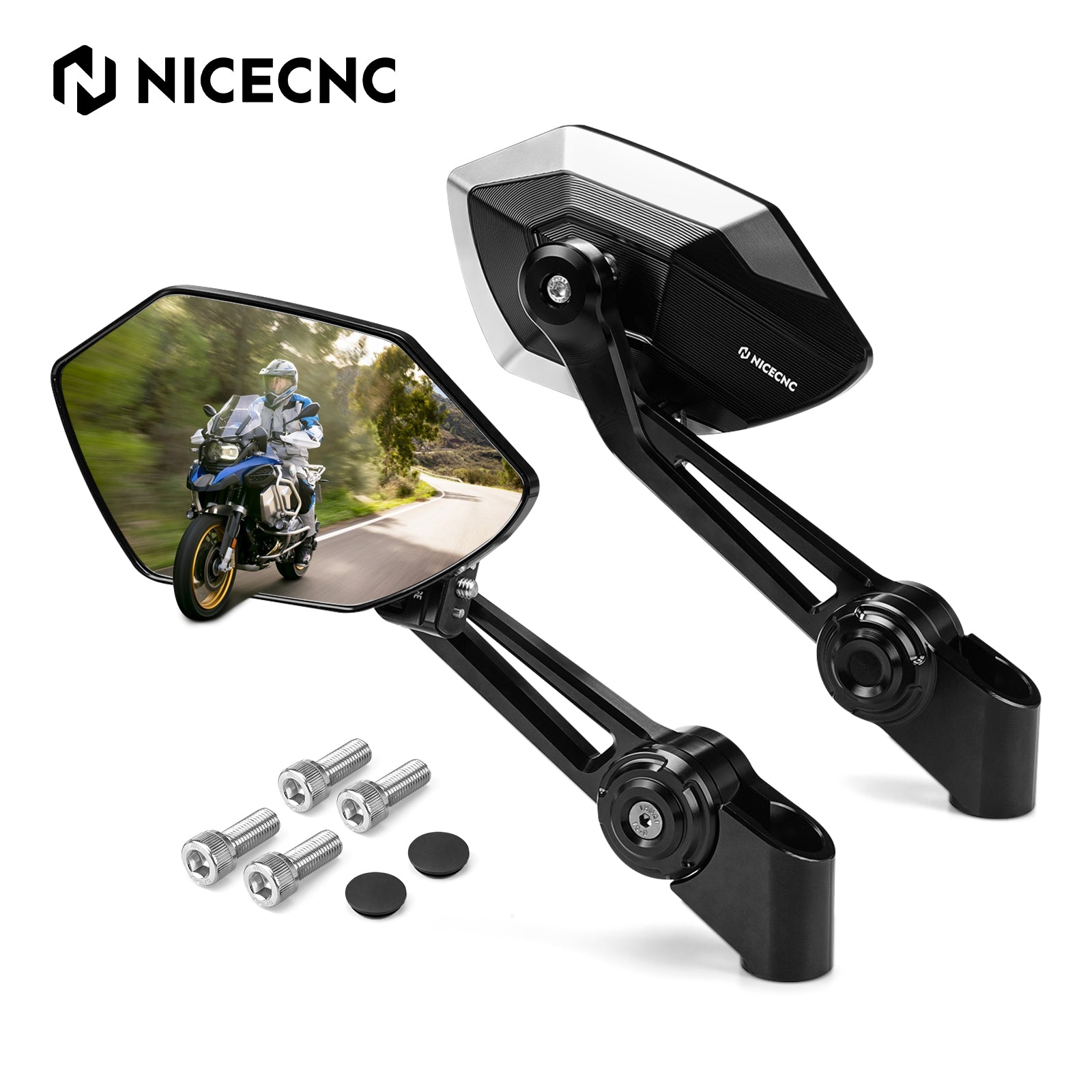 Foldable Rotatable Convex Rearview Mirrors For BMW R 1200 1250 1300 GS