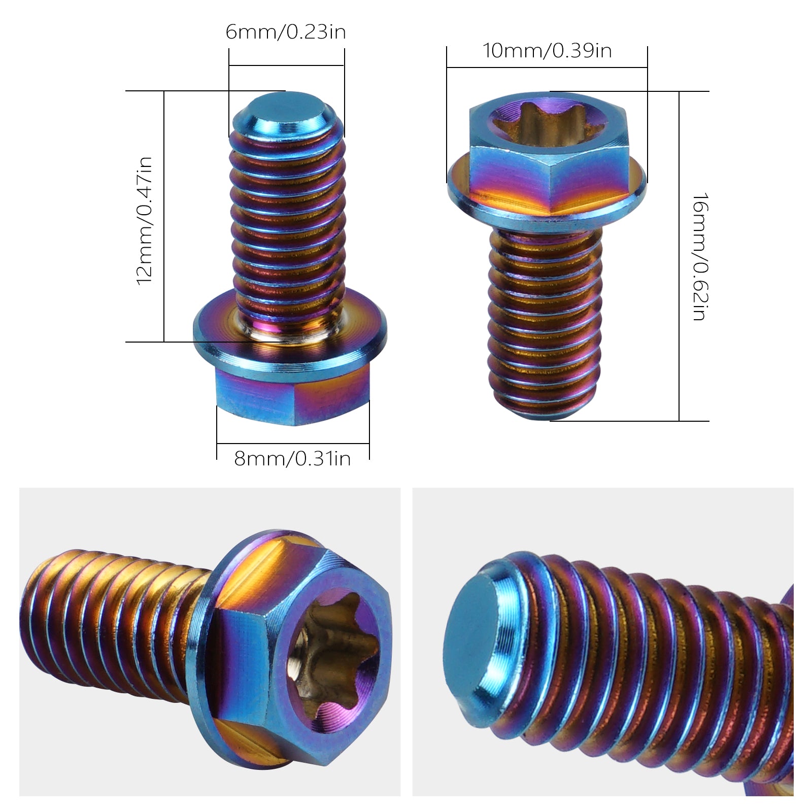 M6X13 Rear Brake Disc Pad Screws Kit For Surron Light Bee X/ S/ L1E Segway X160 X260