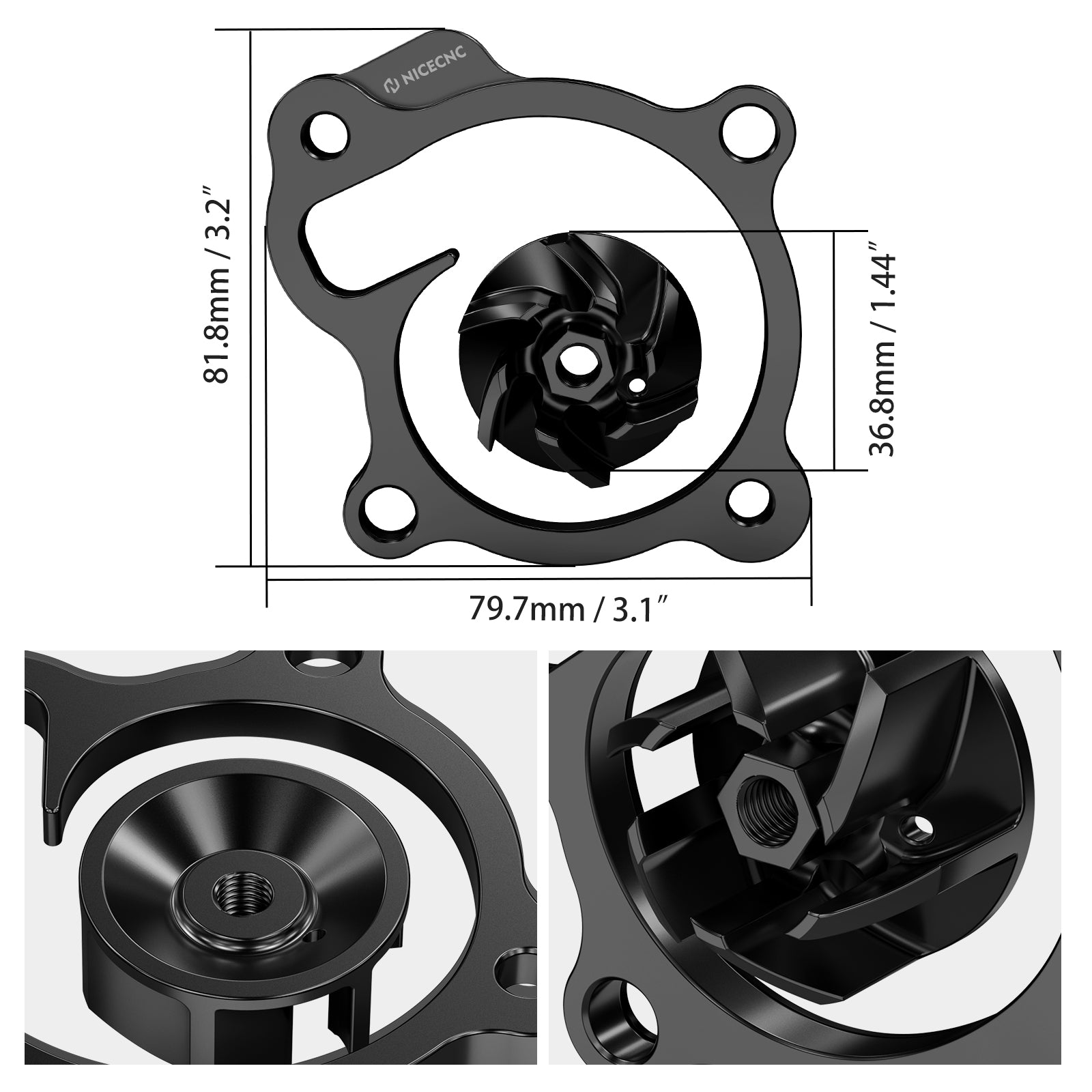 Oversized Water Pump Impeller Cooler Spacer Kit For Honda CRF 250R / RX 2018-2025