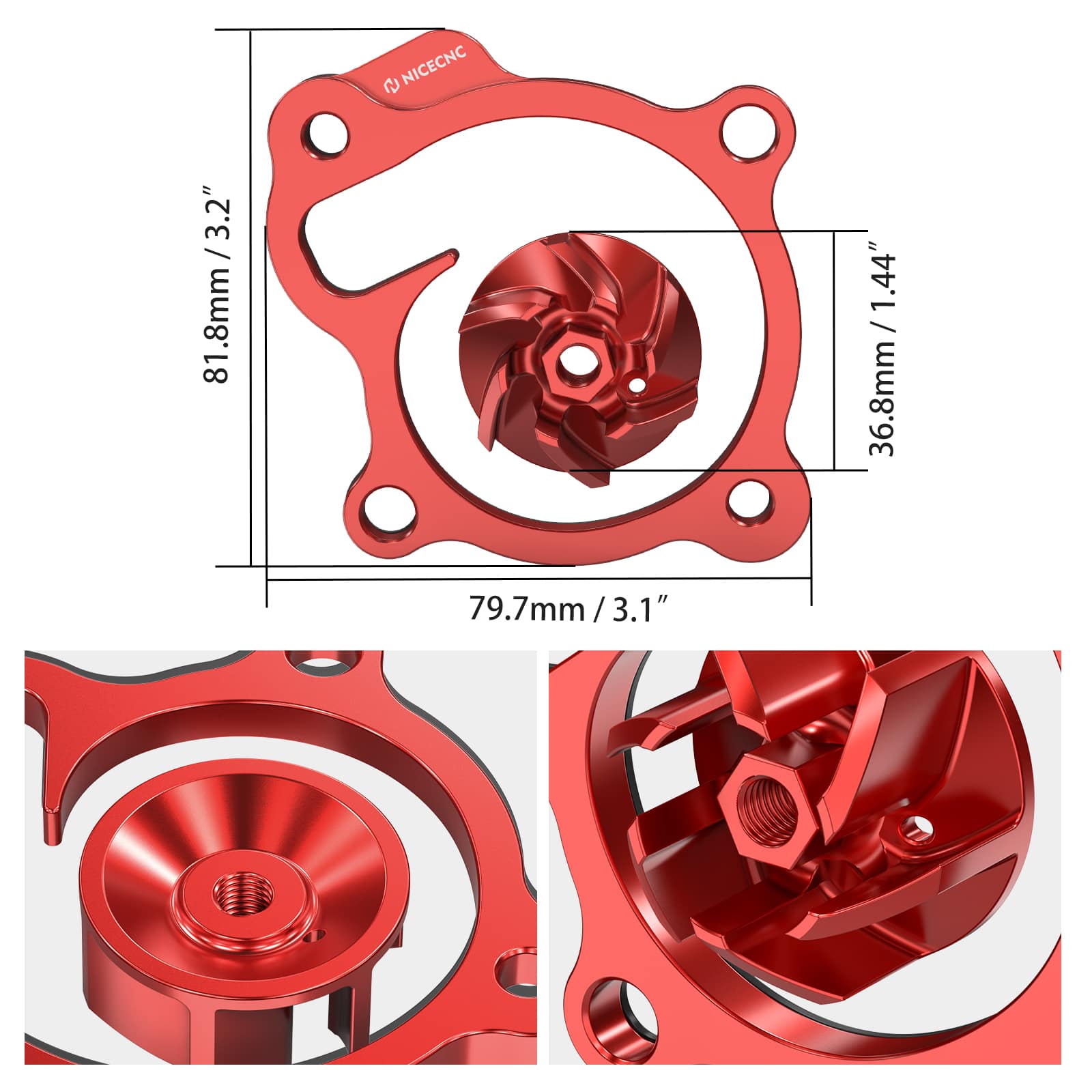Oversized Water Pump Impeller Cooler Spacer Kit For Honda CRF 250R / RX 2018-2025