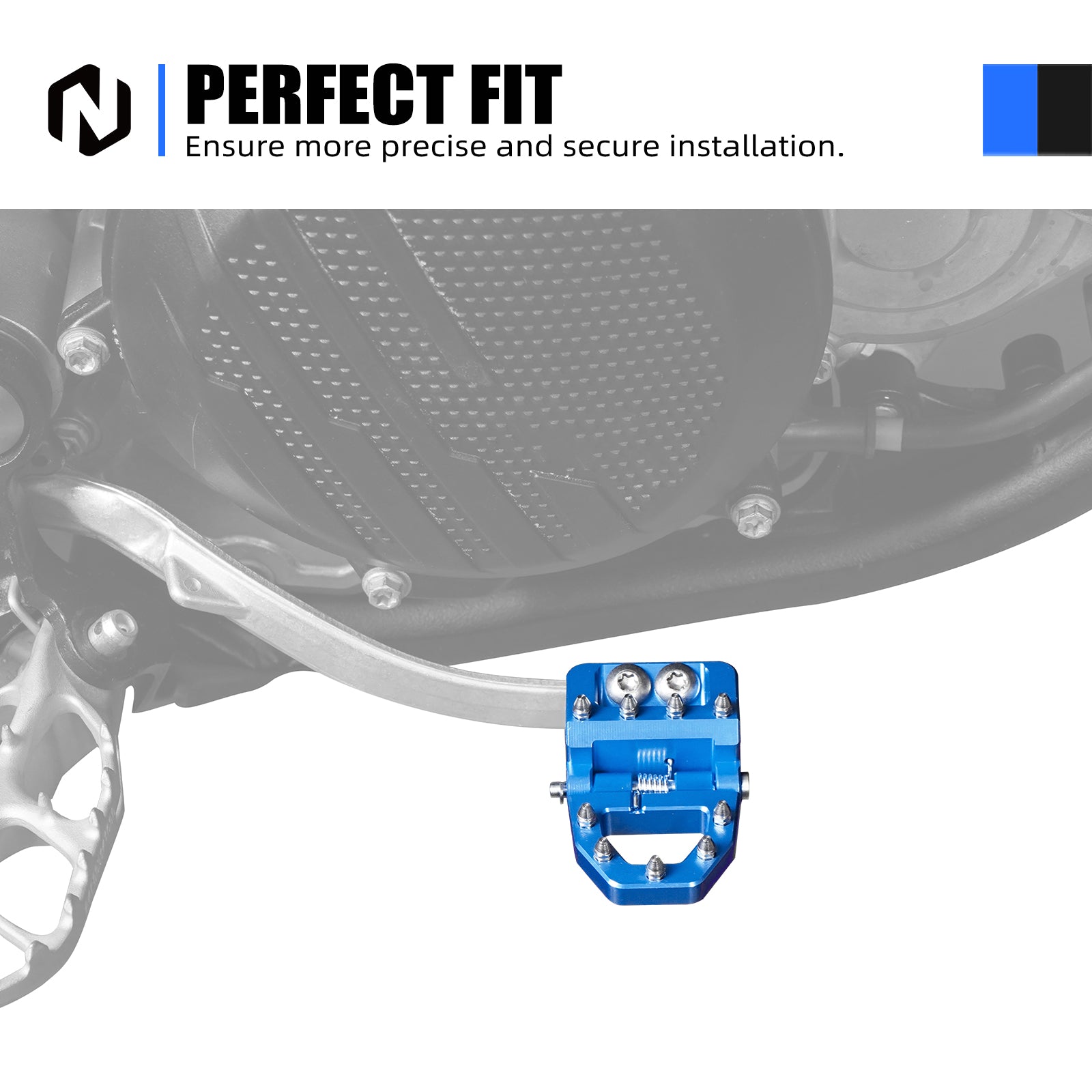 Folding Dual Control Stepped Brake Pedal Plate Tip For KTM 350 500 EXC-F 2017-2024