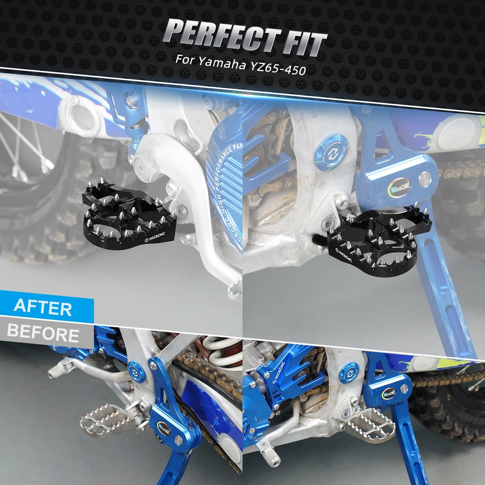 Forged Extender Foot Pegs Footrests For Yamaha Tenere 700 2019-2023 YZ250F YZ450F YZ85