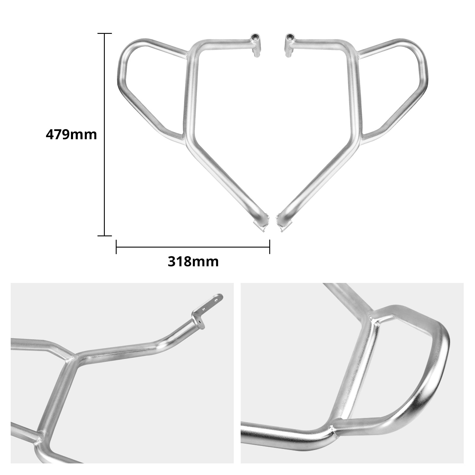 Pair Upper Crash Bars For BMW R1250GS 2019-2024