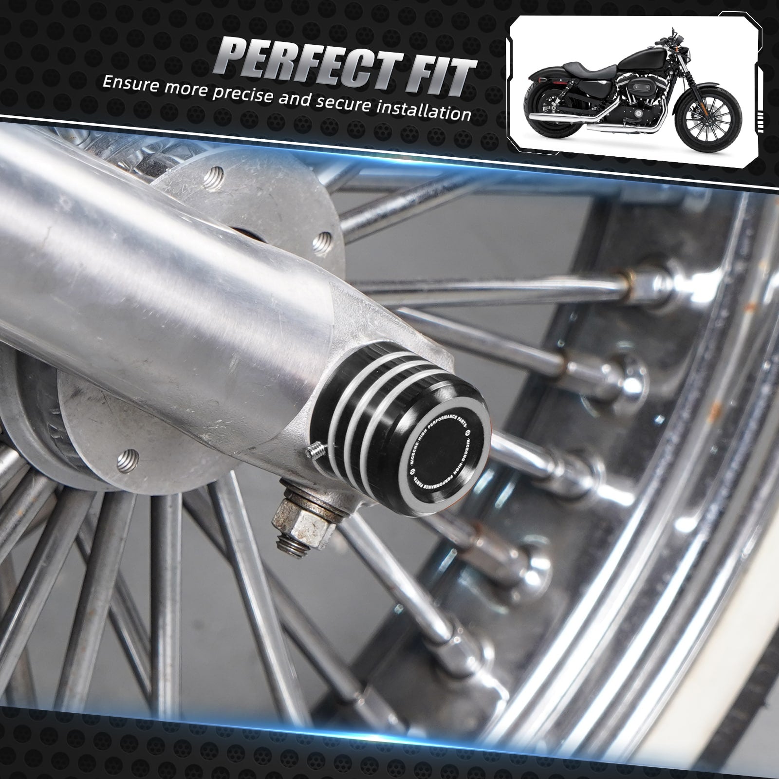 Front Axle Nut Covers Caps For Harley Sportster 1200 48 72 XL Iron 883 Roadster