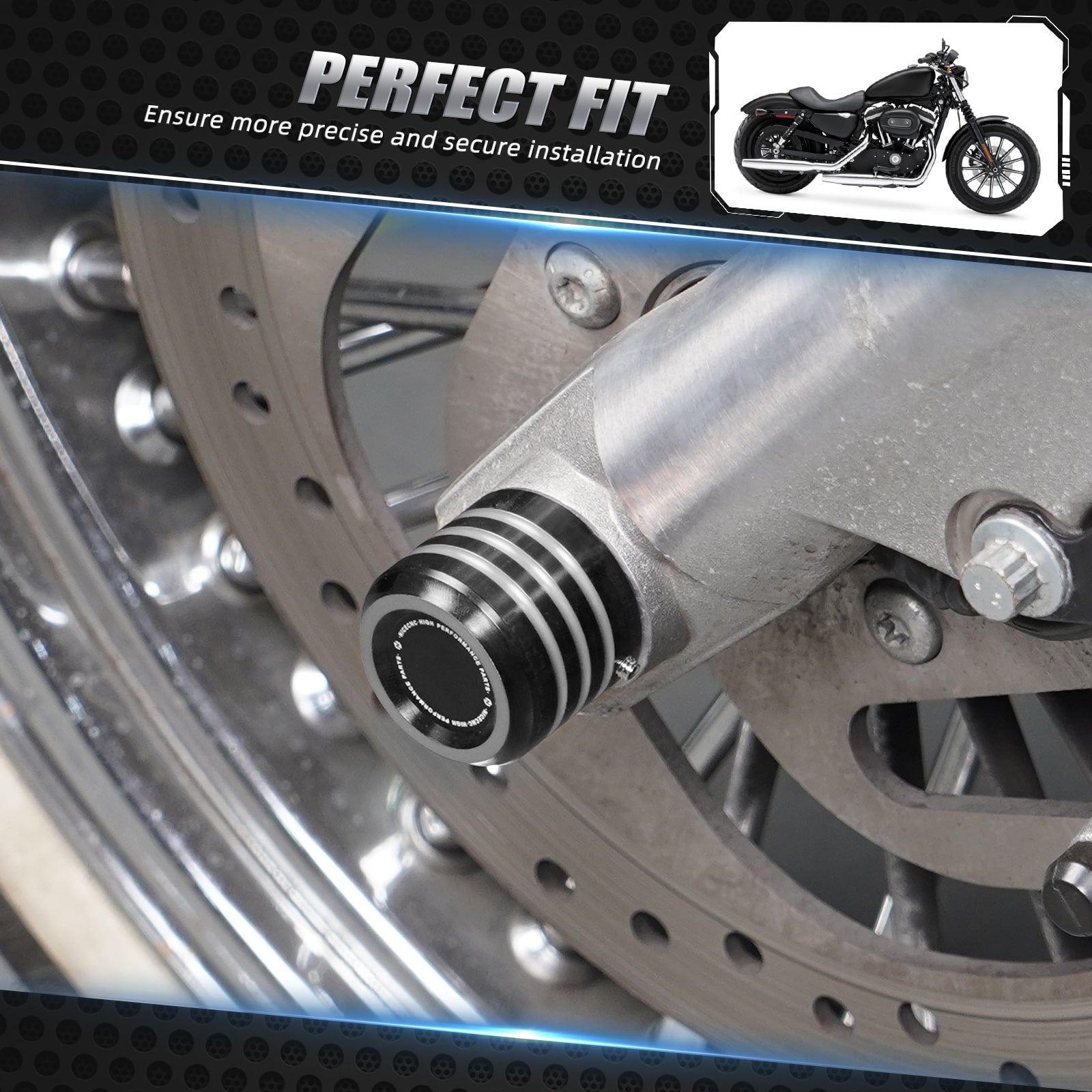 Front Axle Nut Covers Caps For Harley Sportster 1200 48 72 XL Iron 883 Roadster