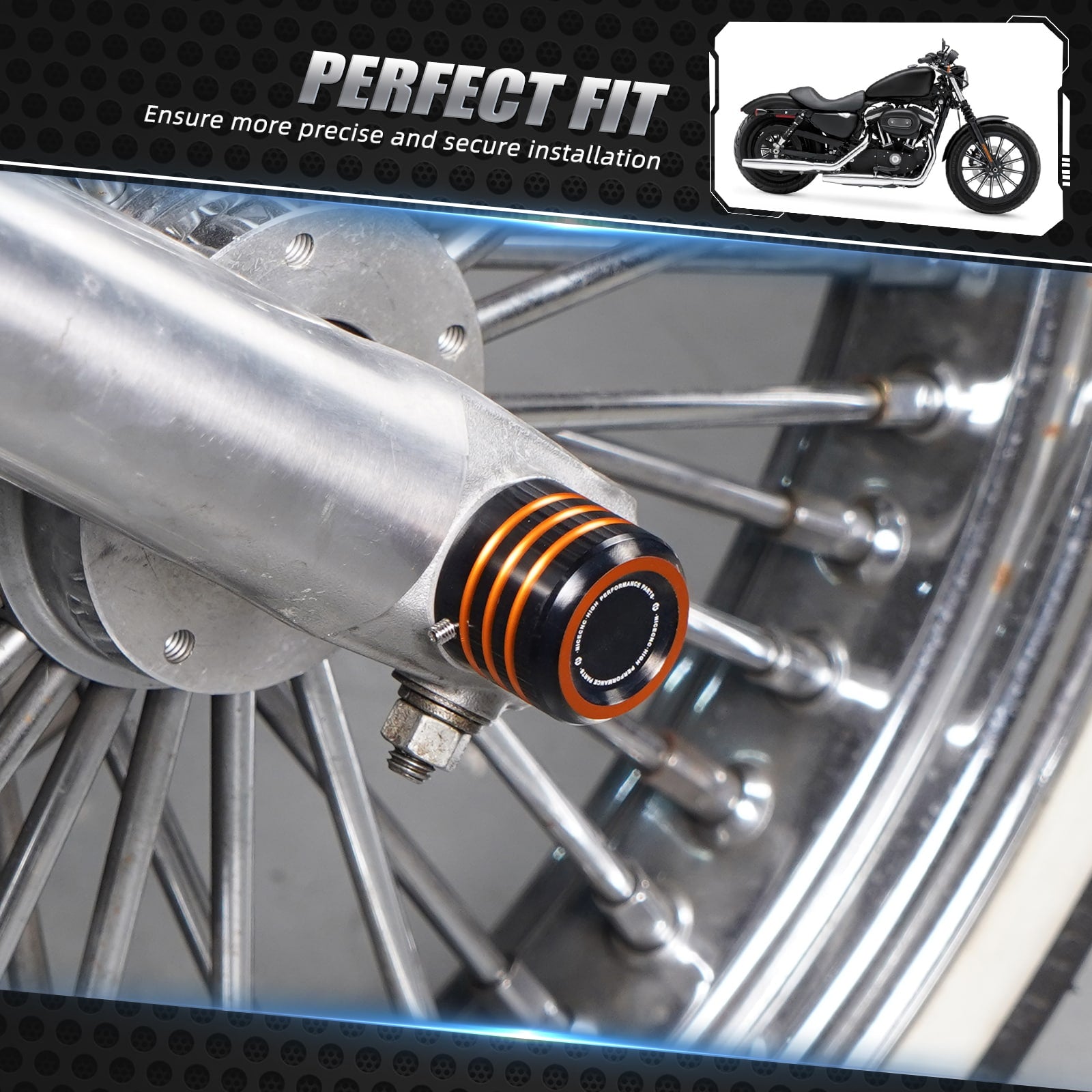 Front Axle Nut Covers Caps For Harley Sportster 1200 48 72 XL Iron 883 Roadster