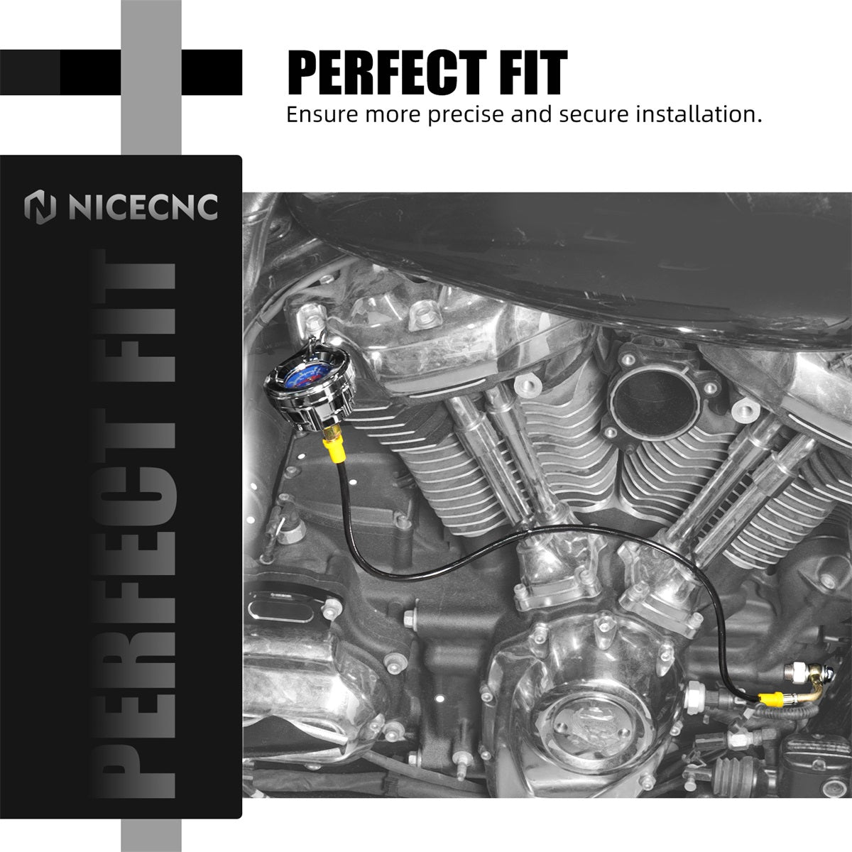 M8 Engine 60PSI Oil Pressure Gauge Kit For Harley Road King Street Glide Ultra Limited