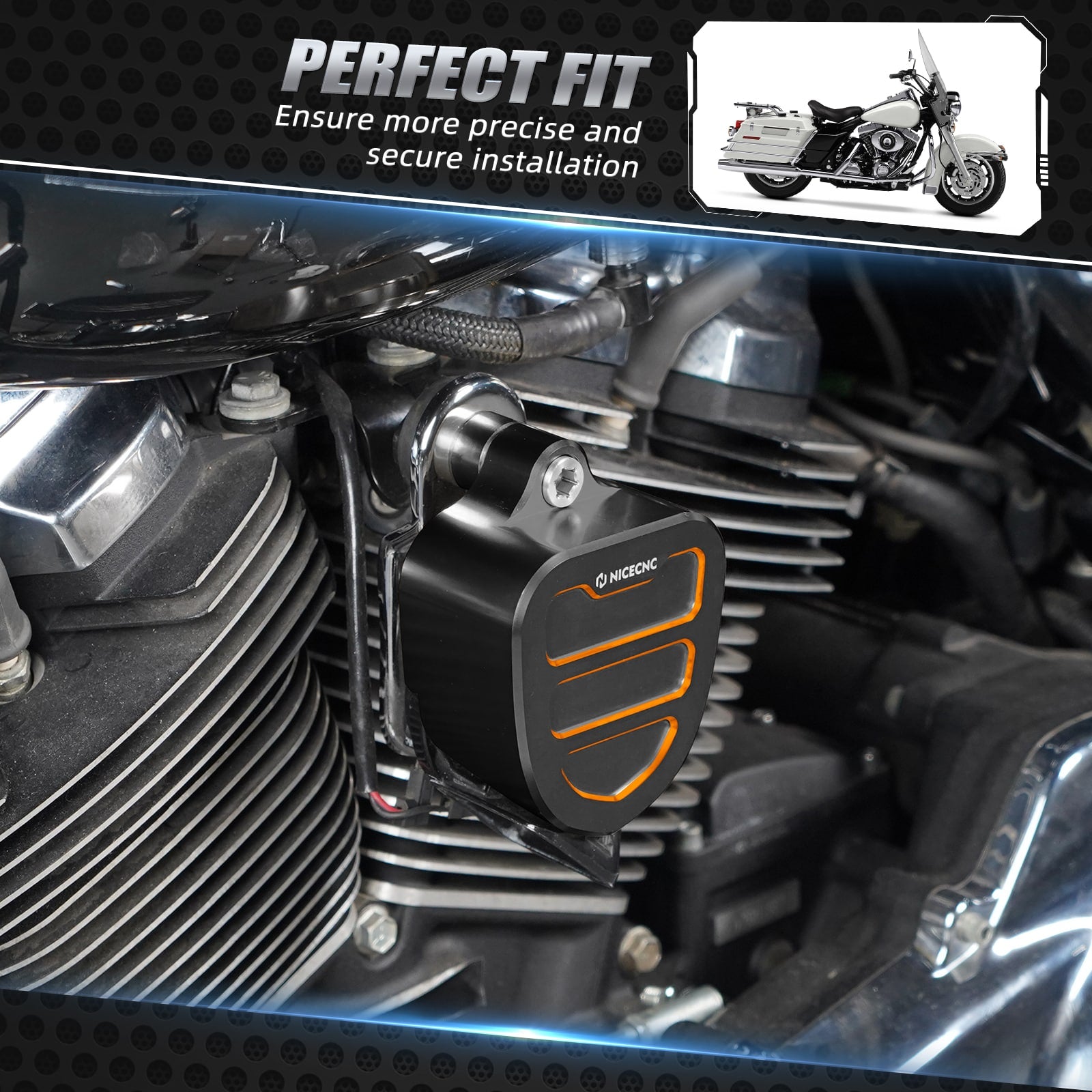 Horn Decorative Trim Cover Kit For Harley Road King Tri Street Glide Ultra Limited