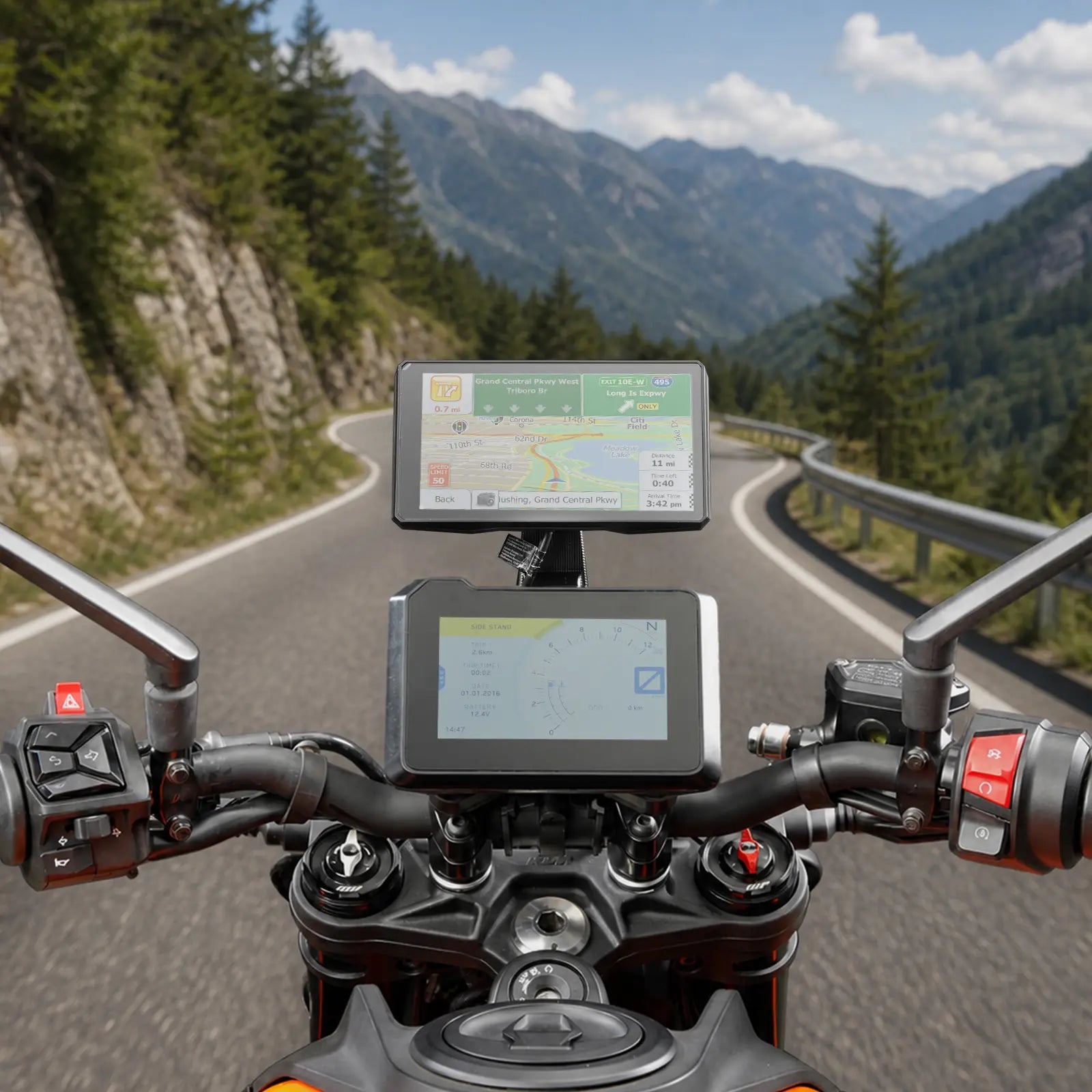 GPS Navigation AMPS Device Mount Holder For KTM DUKE 125 / 250 / 390 2024–2026