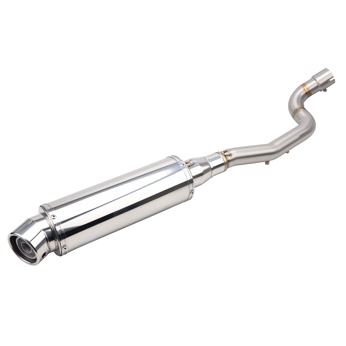 High-Exit Exhaust System Mid-Pipe + Muffler For Yamaha Tenere 700 2019-2026