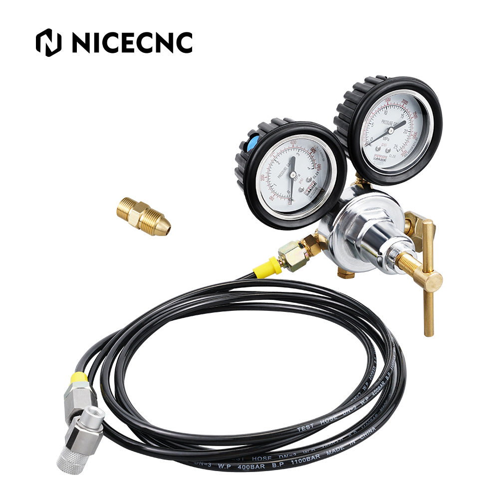 Nitrogen Regulator Shock Fill Kit 8' Hose w/ No Loss Chuck G5/8-14 F,CGA580