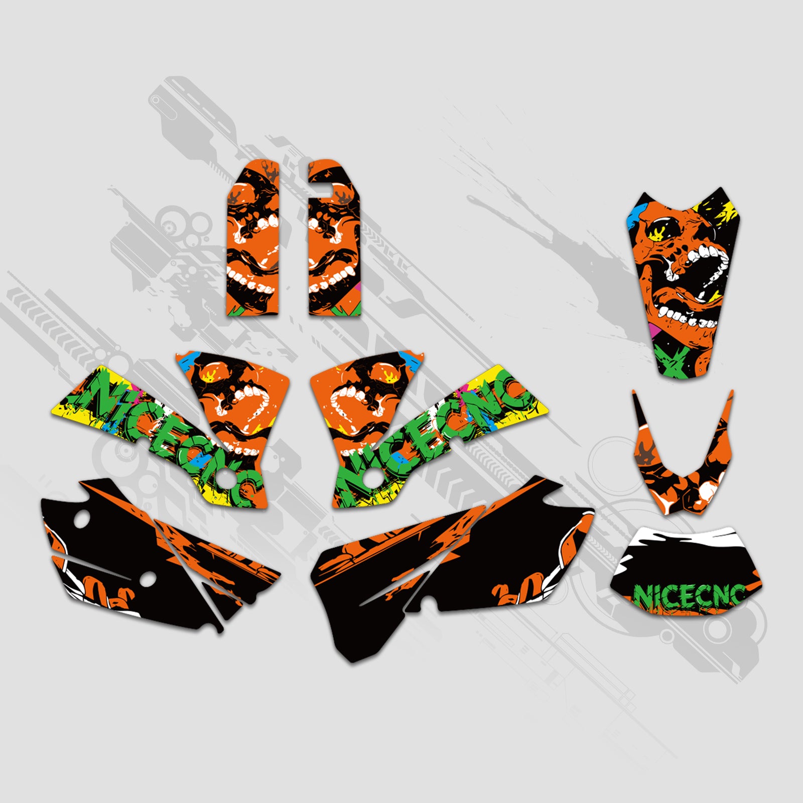 Motorcycle Full Graphics Decals Stickers Kit For KTM EXC 2004