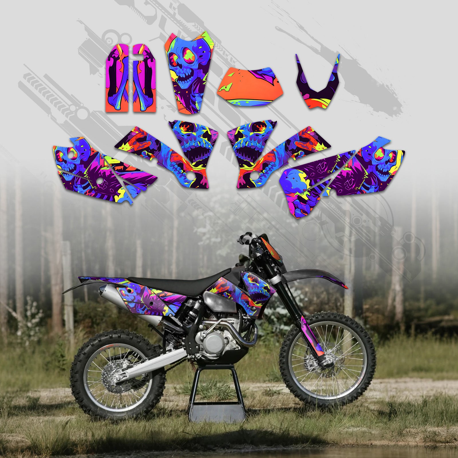 Off-Road Bike Full Graphics Decals Stickers Kit For KTM EXC 2004
