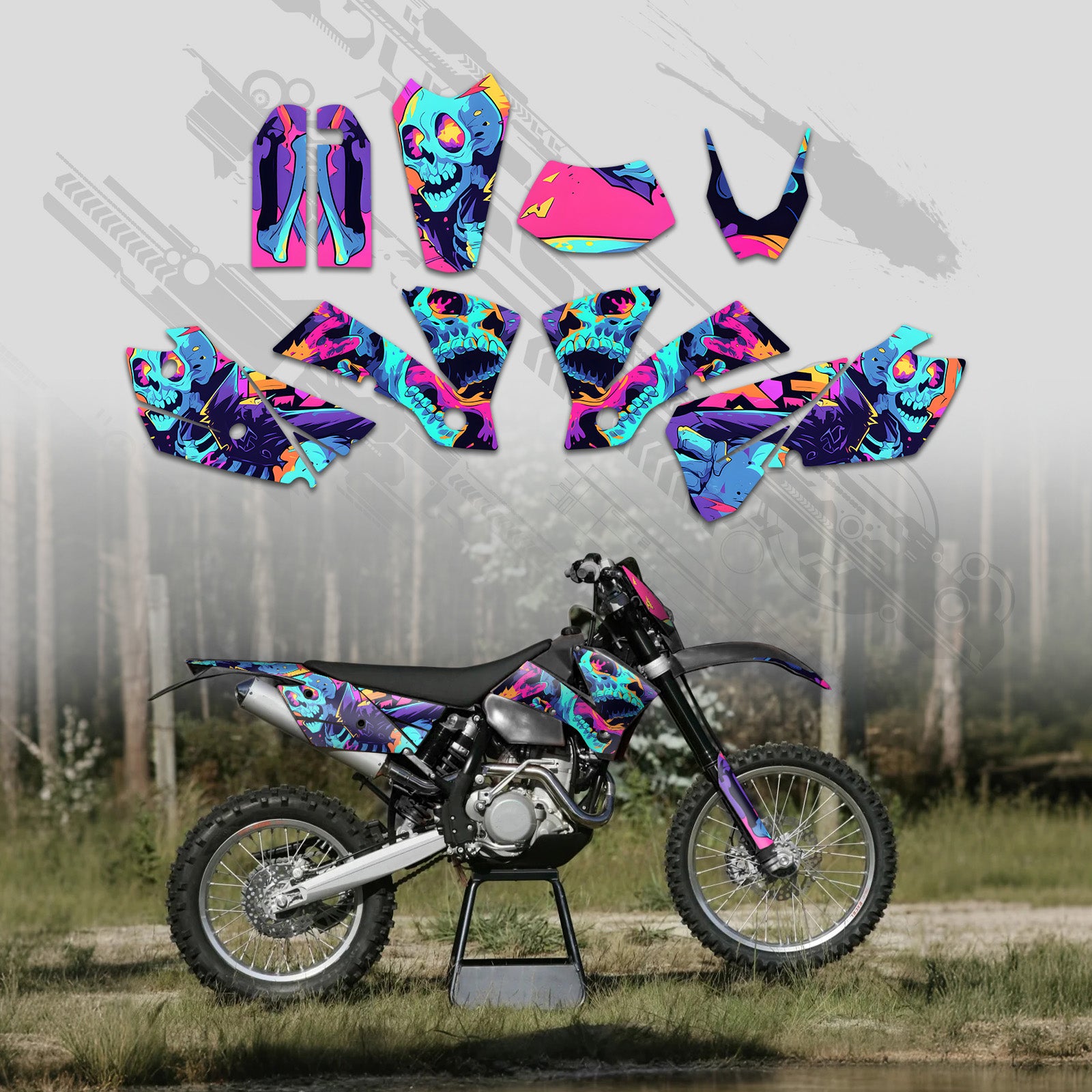 Off-Road Bike Full Graphics Decals Stickers Kit For KTM EXC 2004
