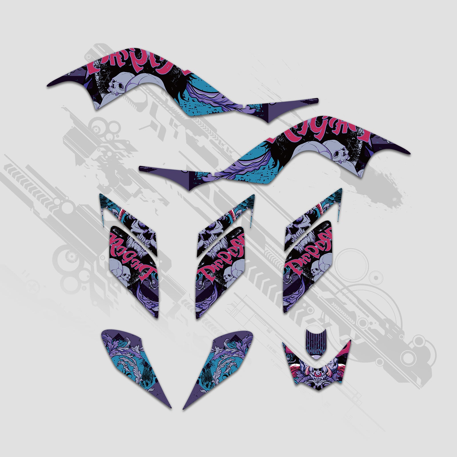 ATV Full Graphics Decals Stickers Kit For Yamaha RAPTOR 700 2006-2012