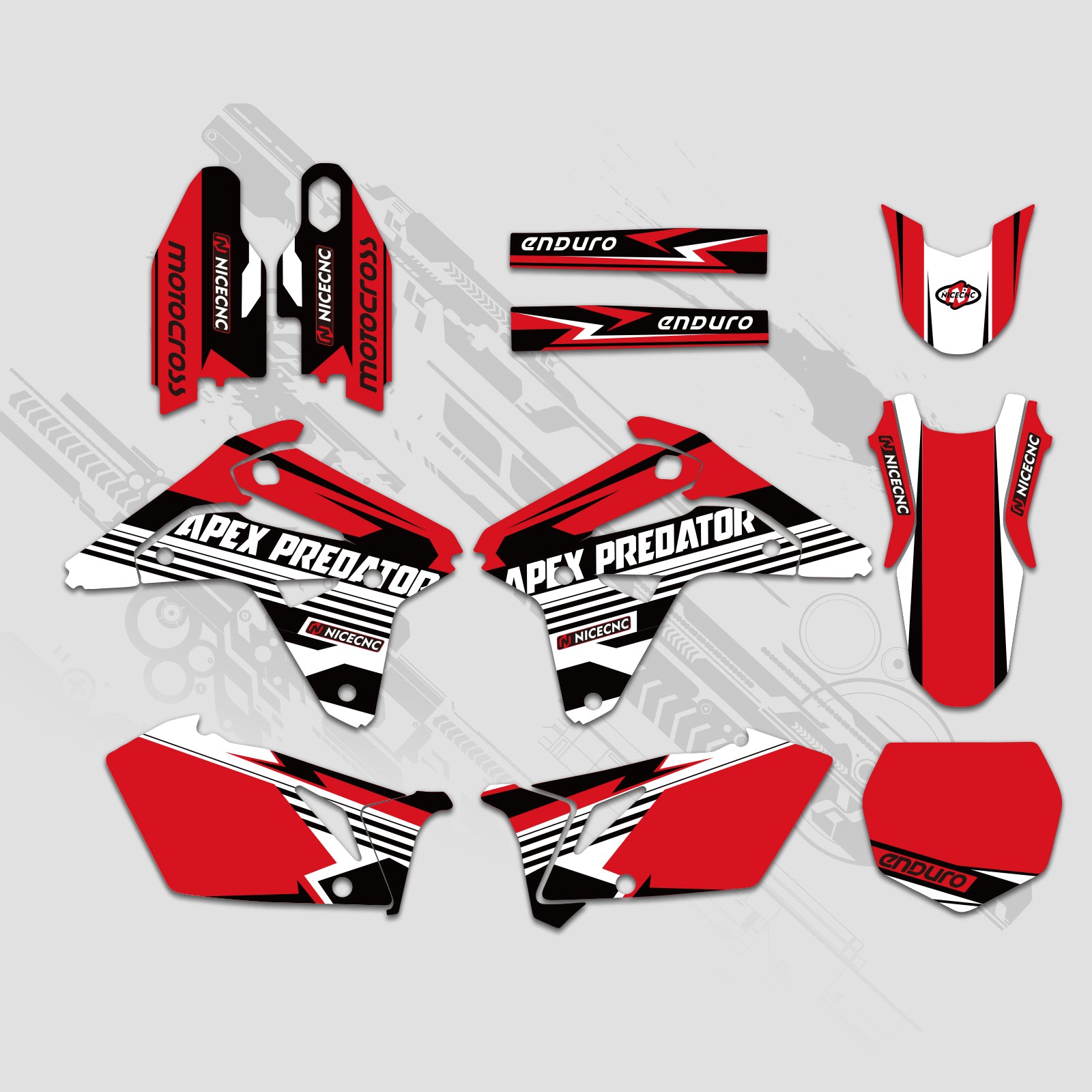 Motorcycle Full Graphics Decals Stickers Set For SUZUKI RMZ450 2007