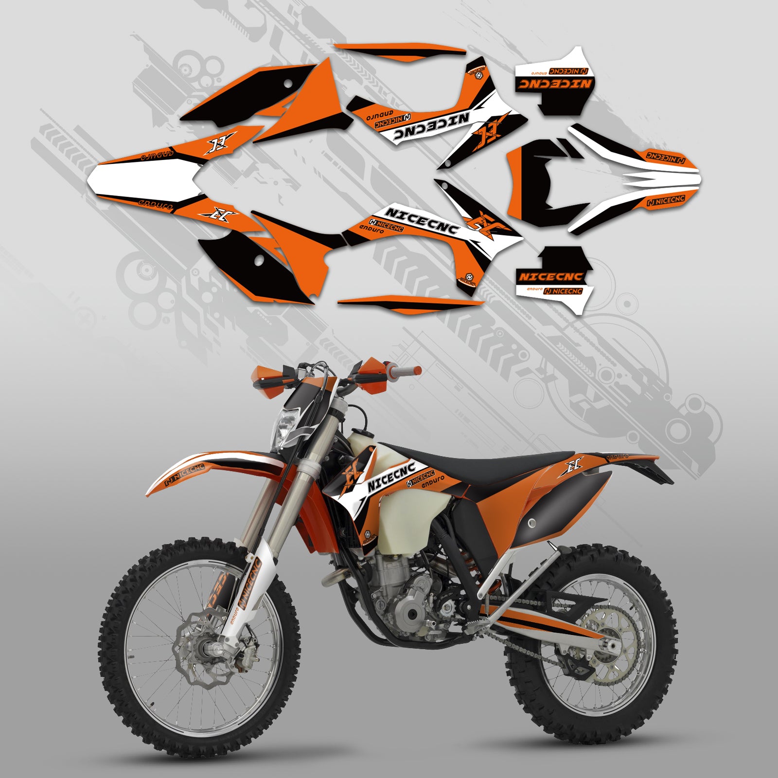 Motorcycle Full Graphics Decals Stickers Kit For KTM EXC 2012-2013 XC 2011