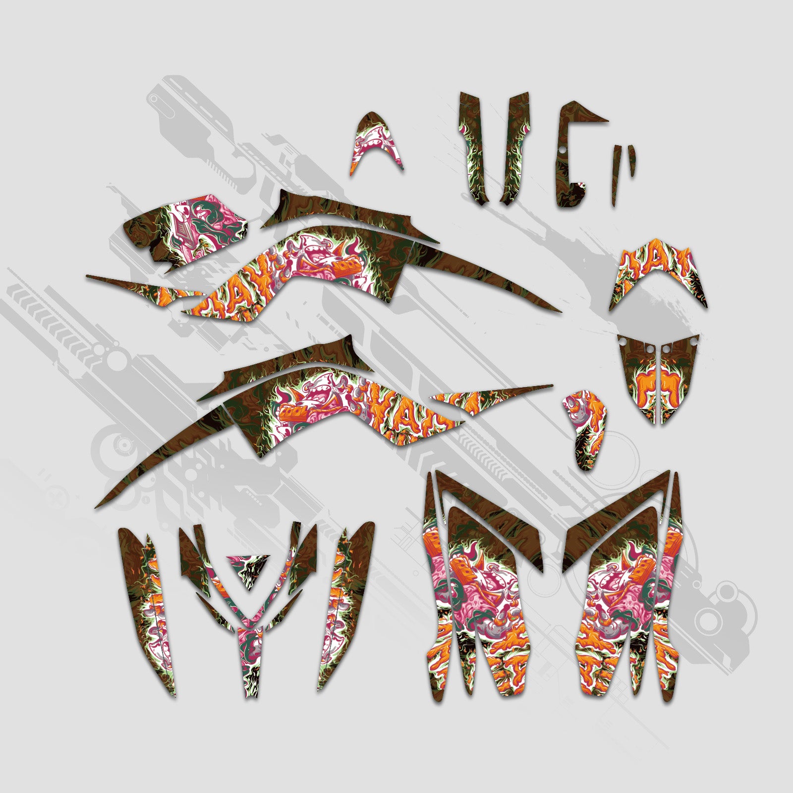 ATV Full Graphics Decals Stickers Kit For Yamaha RAPTOR 700 2013-2023