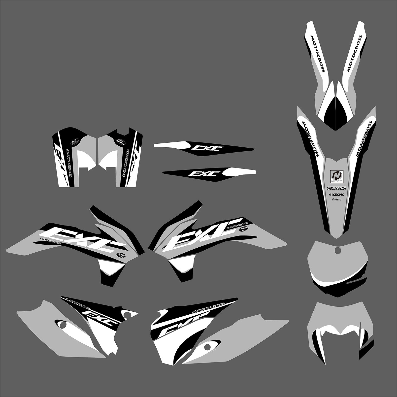 Motorcycle Full Graphics Decals Stickers Set For KTM EXC / XC-W / XCF-W 2014-2016