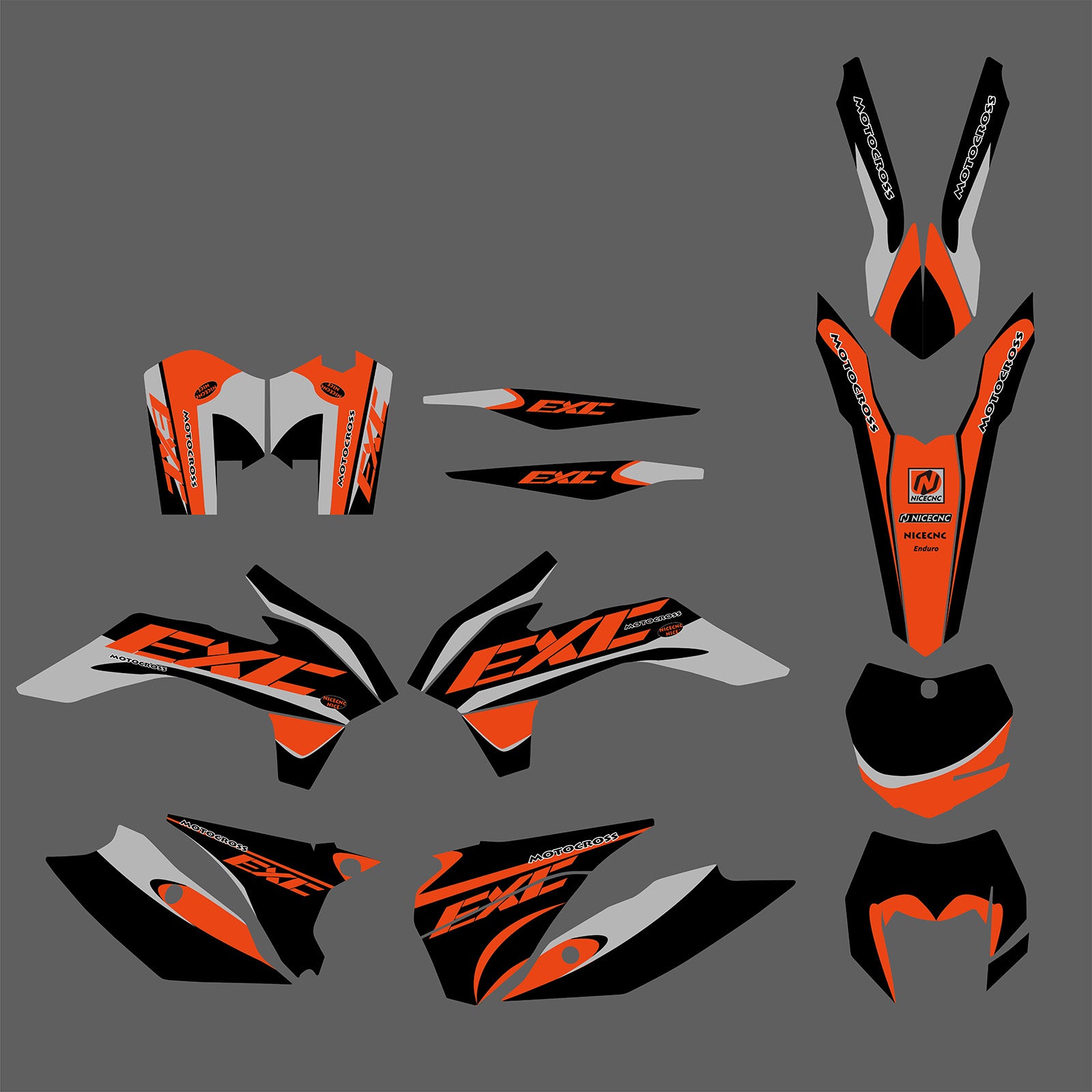 Motorcycle Full Graphics Decals Stickers Set For KTM EXC / XC-W / XCF-W 2014-2016