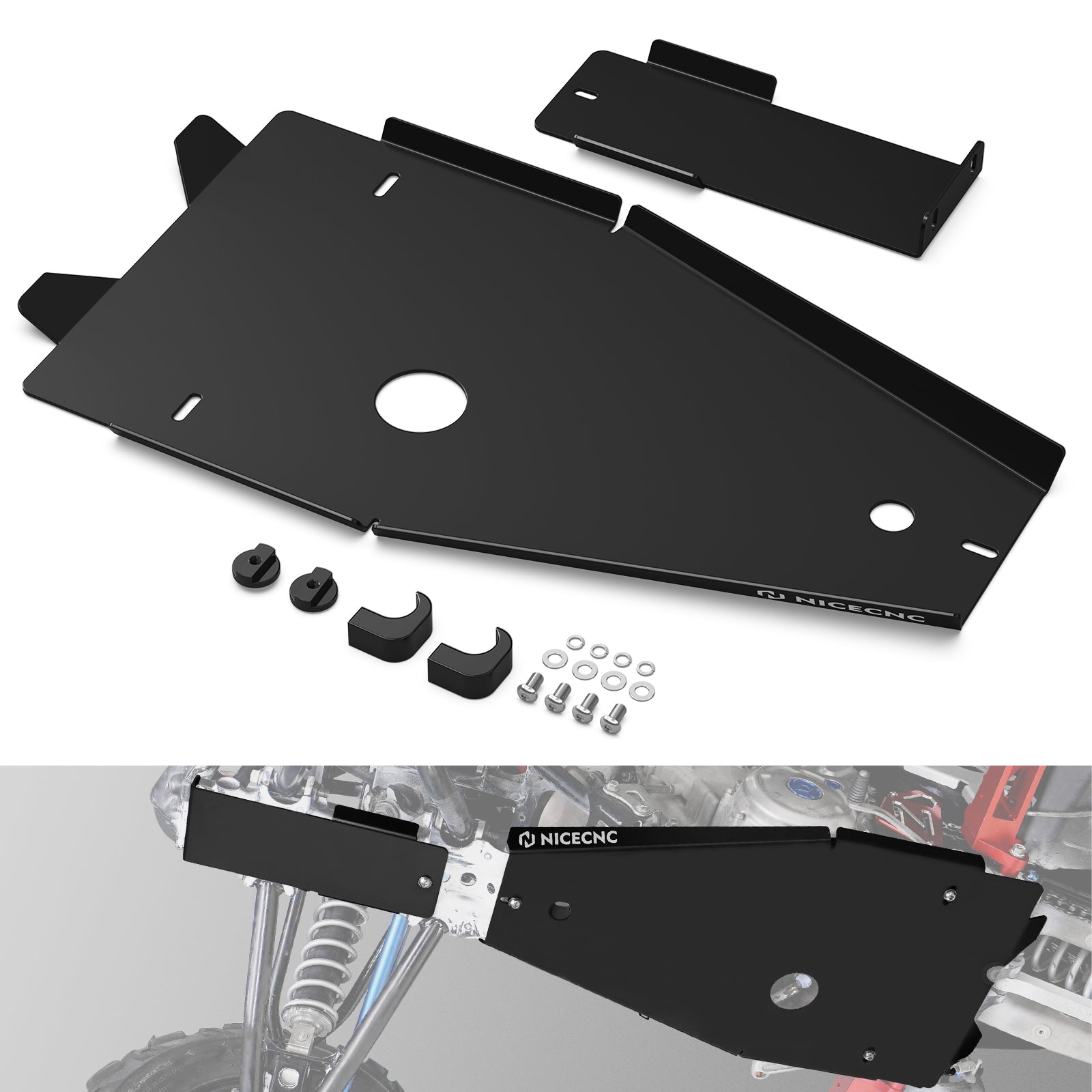 ATV Full Chassis Glide Frame Engine Skid Plate Guard For Yamaha Raptor 700 700R 06-26