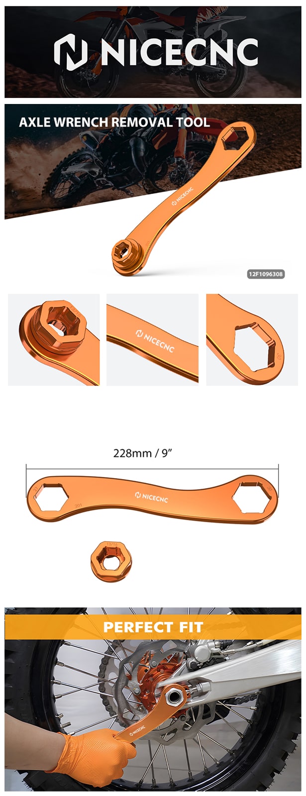 Axle Wrench Removal Tool For KTM Husqvarna 17-27-30mm Trail Side Multi Axle Spanner Wrench Tool