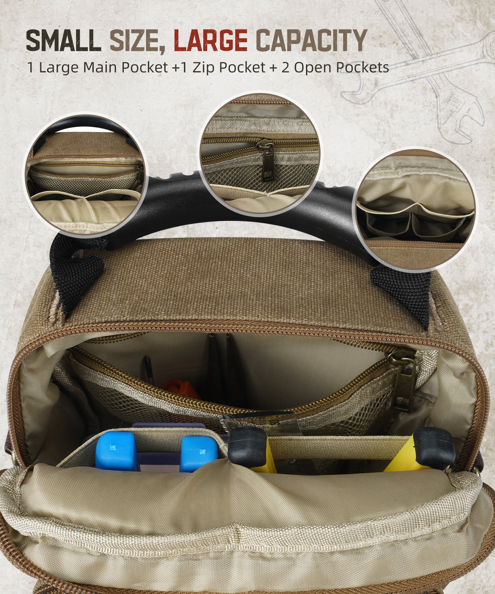 Edc Pocket Organizer with Shoulder Strap, Utility Edc Pouch, Electrician Tool Pouch for Fluke 117/116/115/114