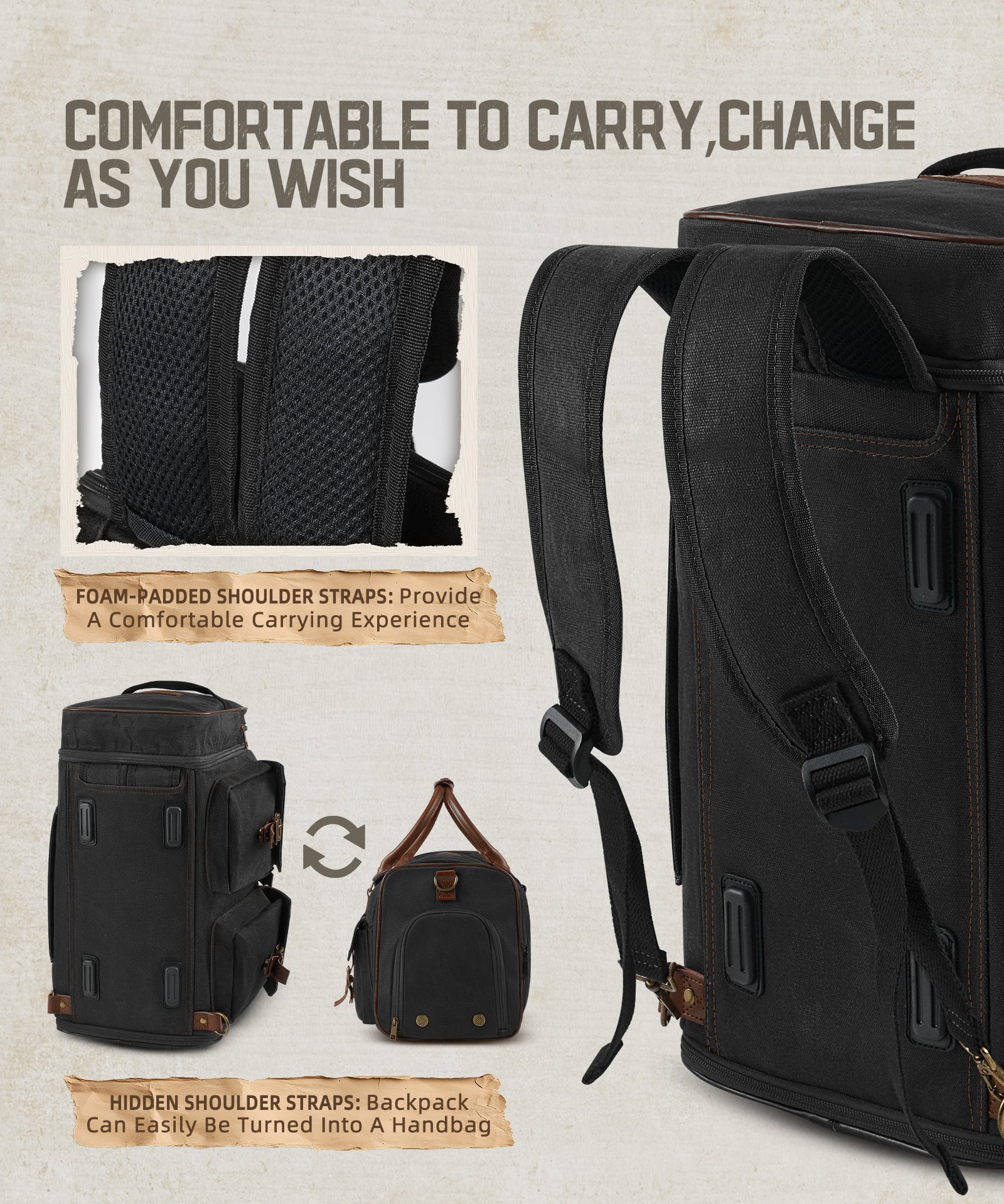 Large Zipper Duffle Bag Waterproof Travel Luggage Bag Crossbody For Women Men