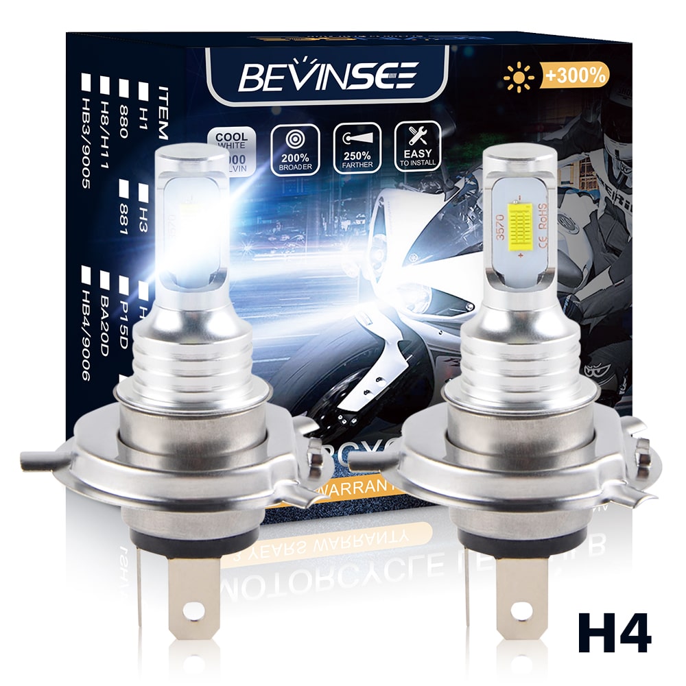 9003 H4 LED Headlights Bulbs Hi/Low Beam For ATV 3000LM White Lamp 100W