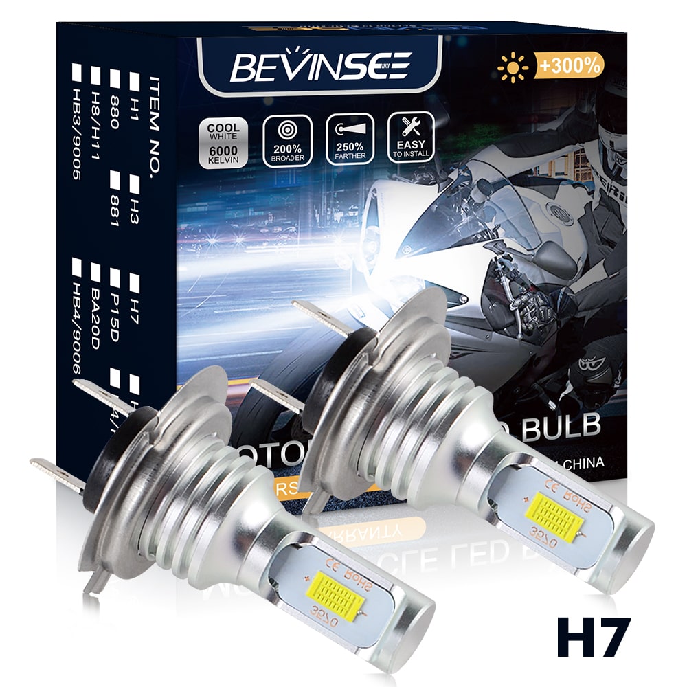 2PCS H7 LED Headlight Bulbs Kit 3000LM 100W For Suzuki GSXR1000 600 750 Hayabusa