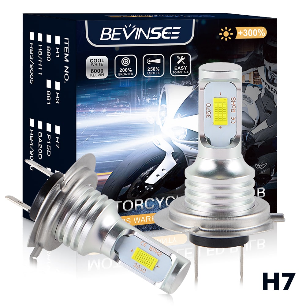 2PCS H7 LED Headlight Bulbs Kit 3000LM 100W For Suzuki GSXR1000 600 750 Hayabusa