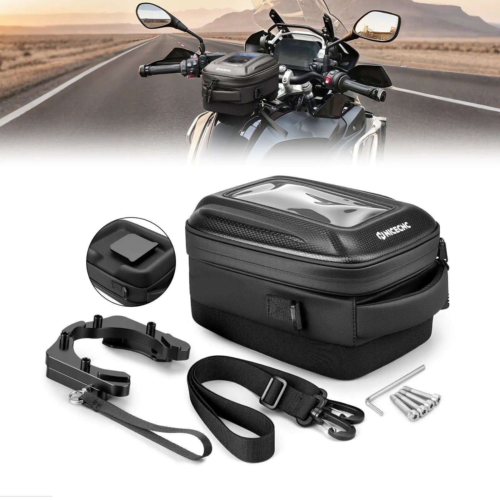 Quick-Release Motorcycle Tank Bag For BMW R 1250 GS Push-Pull Lock System Waterproof