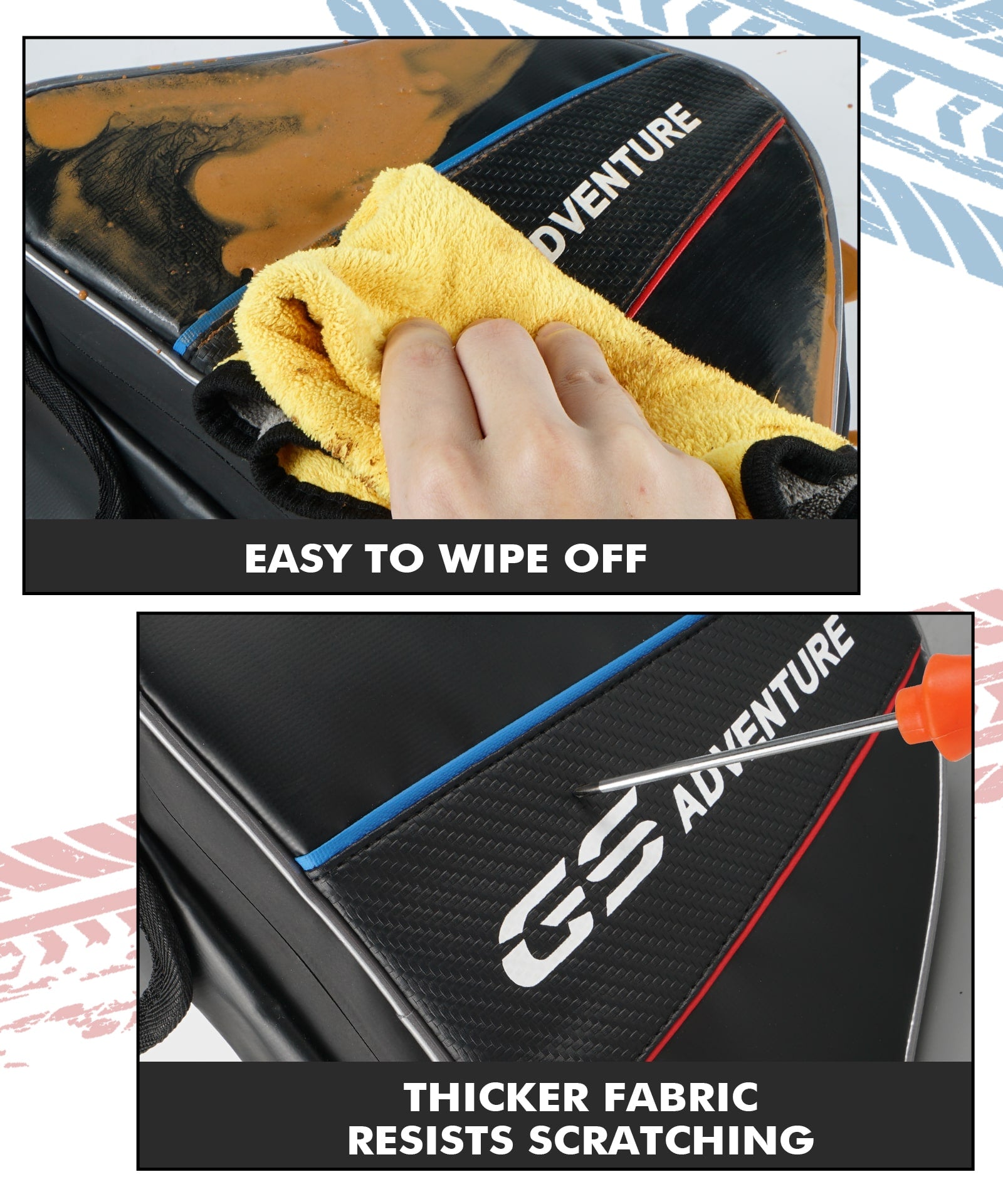 Motorcycle Rear Rack Storage Bag 500D PVC Expandable For BMW R1200GS ADV LC