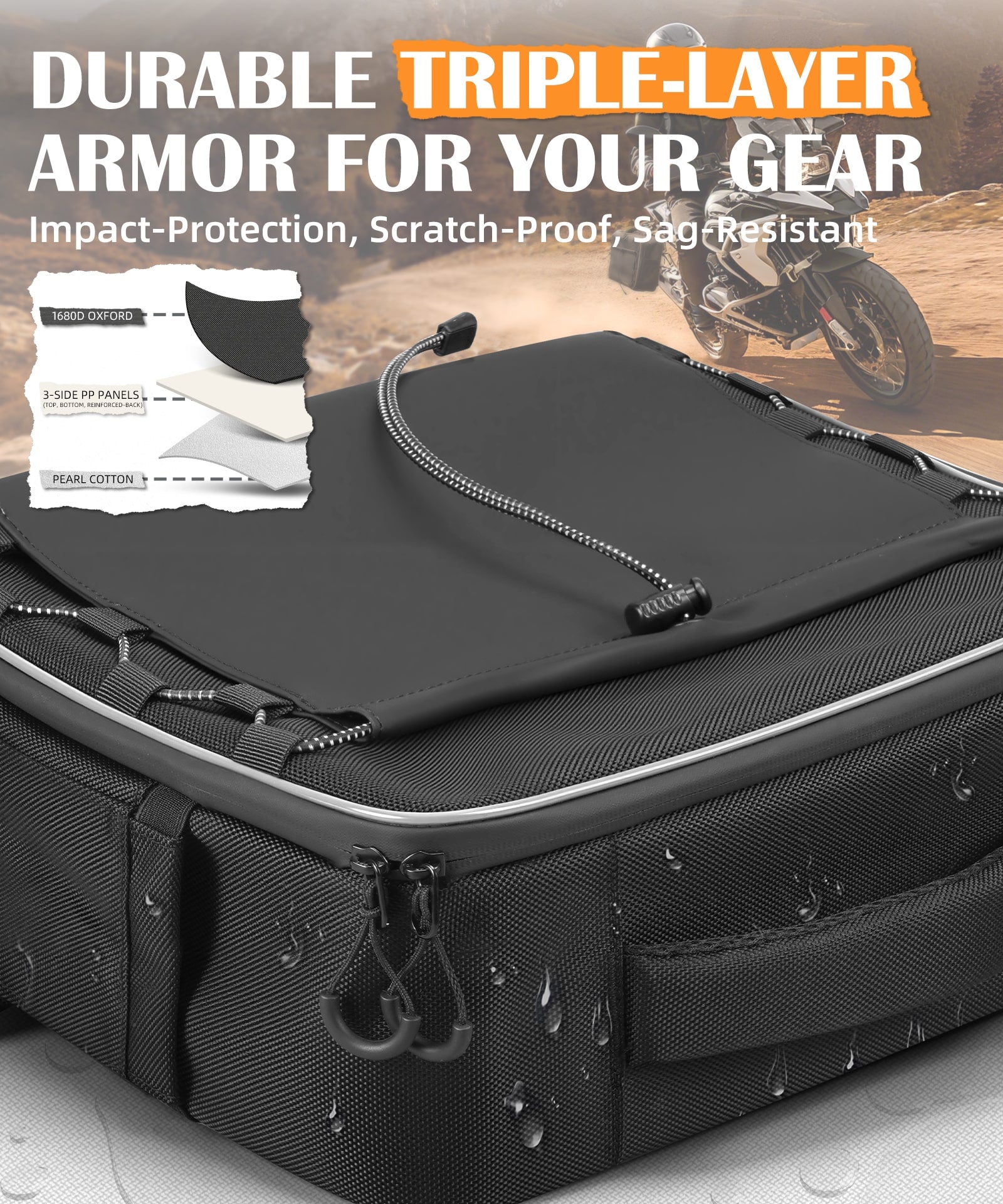 Motorcycle Rear Seat 30L Panniers Side Luggage Throw Over Saddle Bags