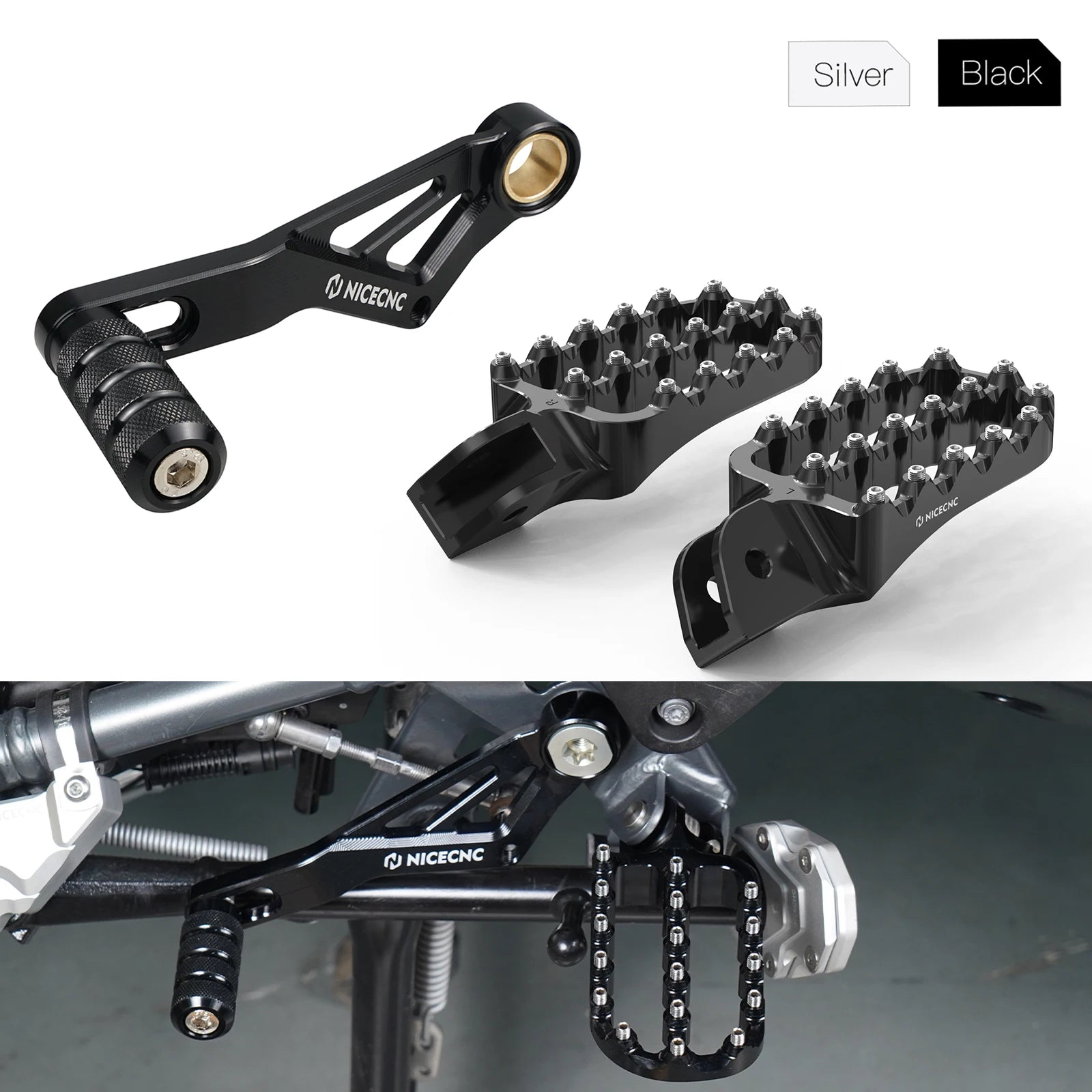 Enlarged Wide Foot Pegs Footrest For BMW R1200GS Adventure 2013-2018 R1250GS Adv 2019-2024
