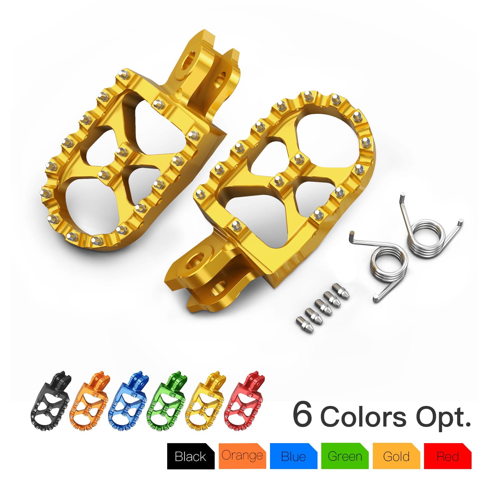 Pair Wide Billet Footpegs For Suzuki RMZ250 2010-2024 RMZ450 2008-2024