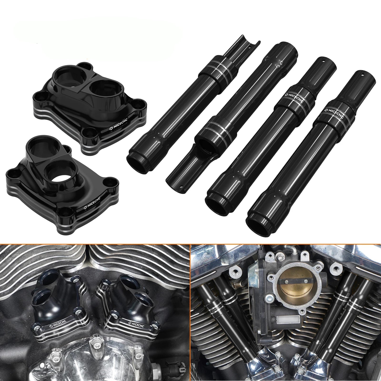 Tappet Housings Pushrod Tube Covers For Harley Road King Electra Street Glide
