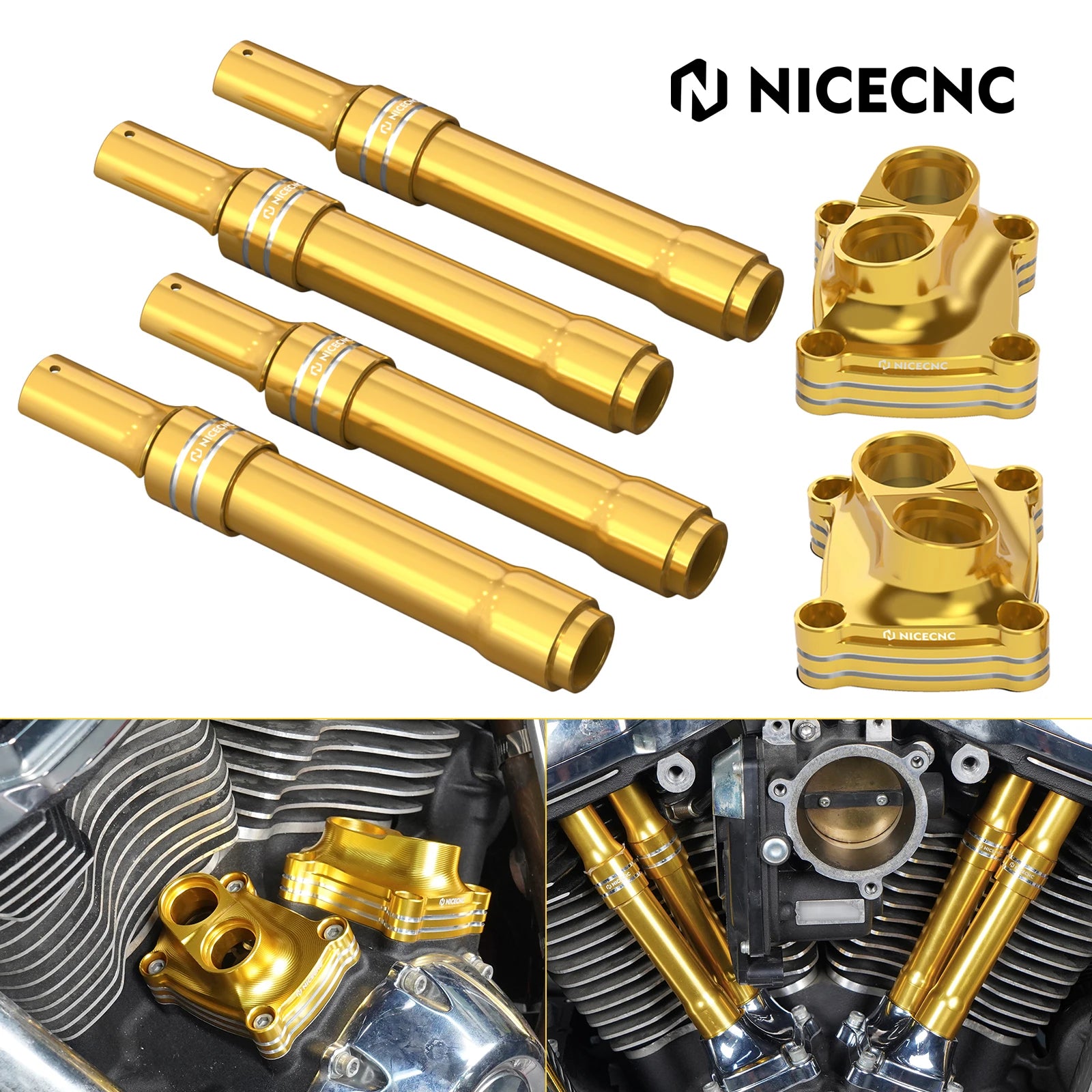 M8 Engine Tappet + Pushrod Tube Covers For Harley Softail Fat Boy Heritage Classic 114