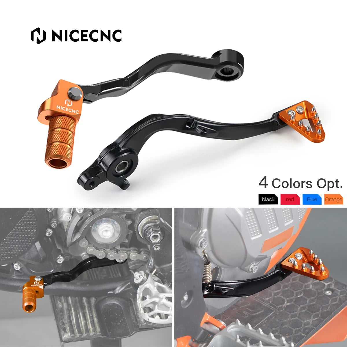 ktm gear Forged Gear Shift Lever with Adjustable Brake Pedal Lever Kit For KTM HUSQVARNA GASGAS 2023-2024, Blue