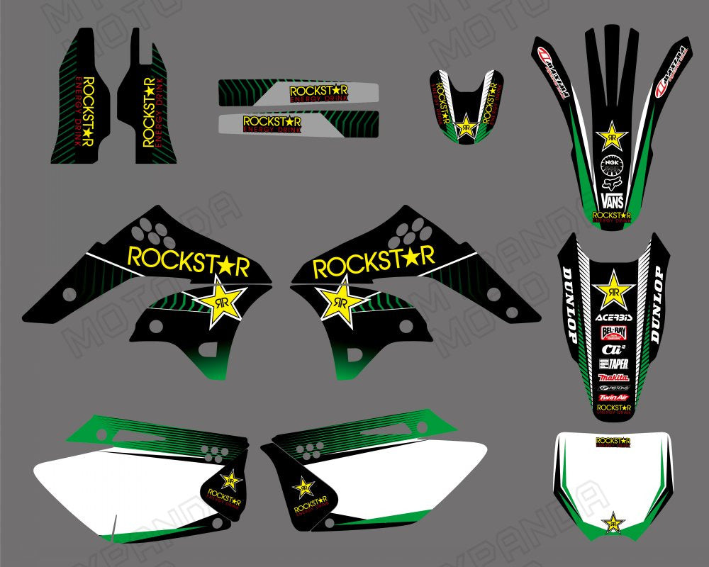 Motorcycle Graphic Decals Stickers Kit For Kawasaki KXF250	2006-2008