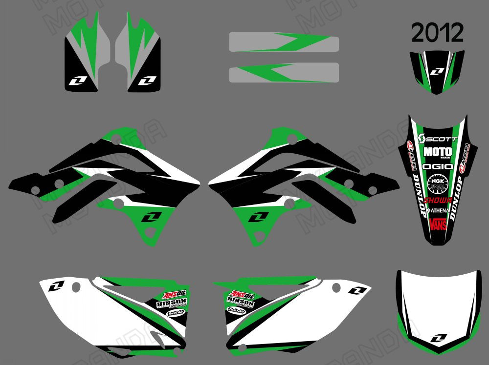 Motocross Team Graphics Deacls Stickers For Kawasaki KXF450 2012