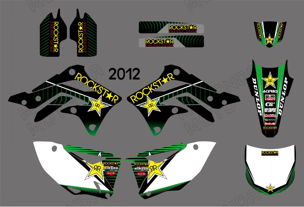 Motorcycle Full Graphics Deacls Stickers For Kawasaki KXF450 2012