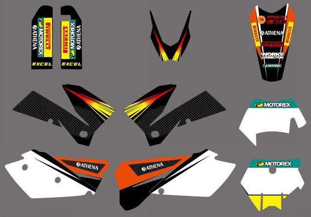 Motorcycle Full Decals Graphic Stickers Set For KTM EXC 2005-2007