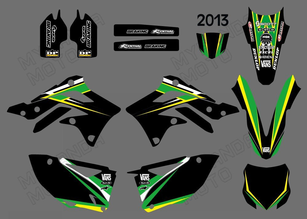 Motorcycle Team Full Graphics Deacls Stickers For KAWASAKI KXF450 2013-2015