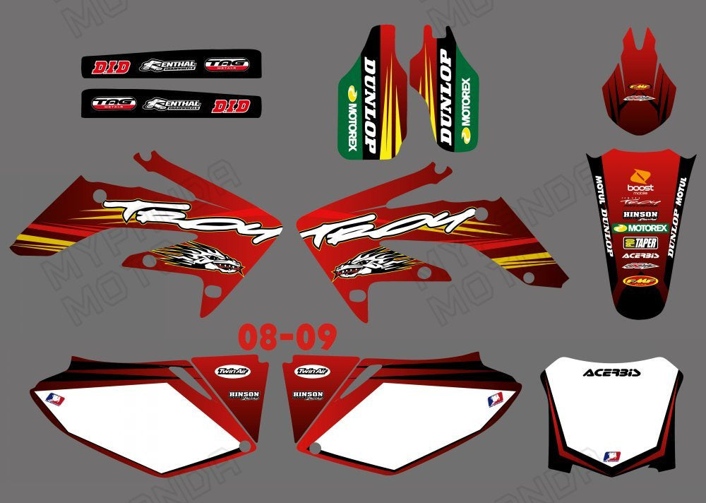 Motorcycle Graphic Decals Stickers For Honda CRF250 2008-2009