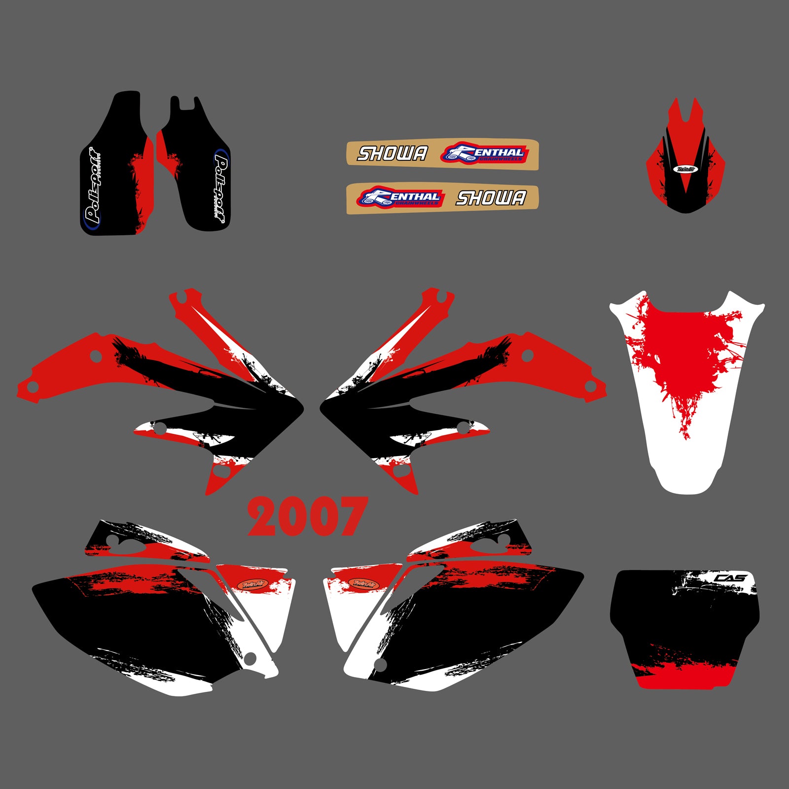 Team Graphics Backgrounds Decals Stickers For HONDA CRF450 2007