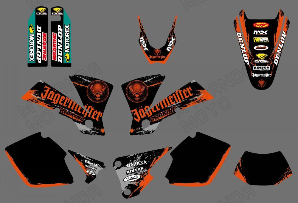 Motocross Team Full Graphic Decals Stickers Kit For KTM EXC 2003
