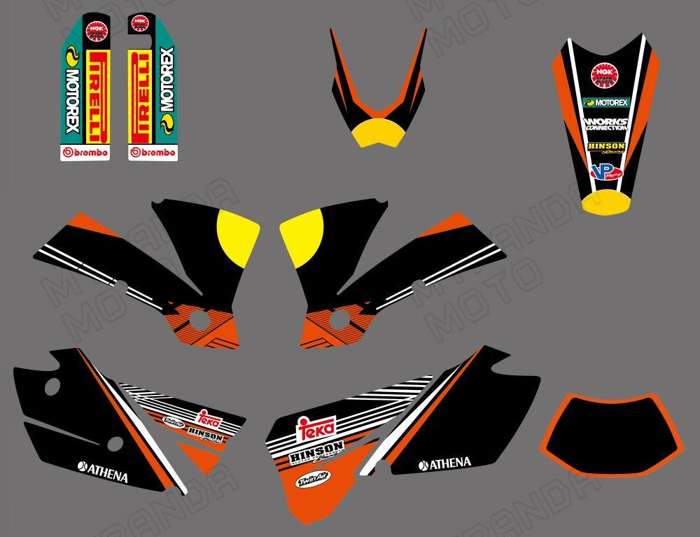 Motorcycle Team Graphic Decals Stickers Kit For KTM EXC 2004