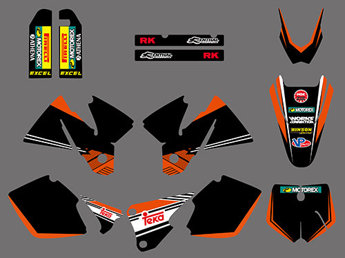 Motorcycle Team Full Graphic Decals Stickers For KTM SX 1998-2000