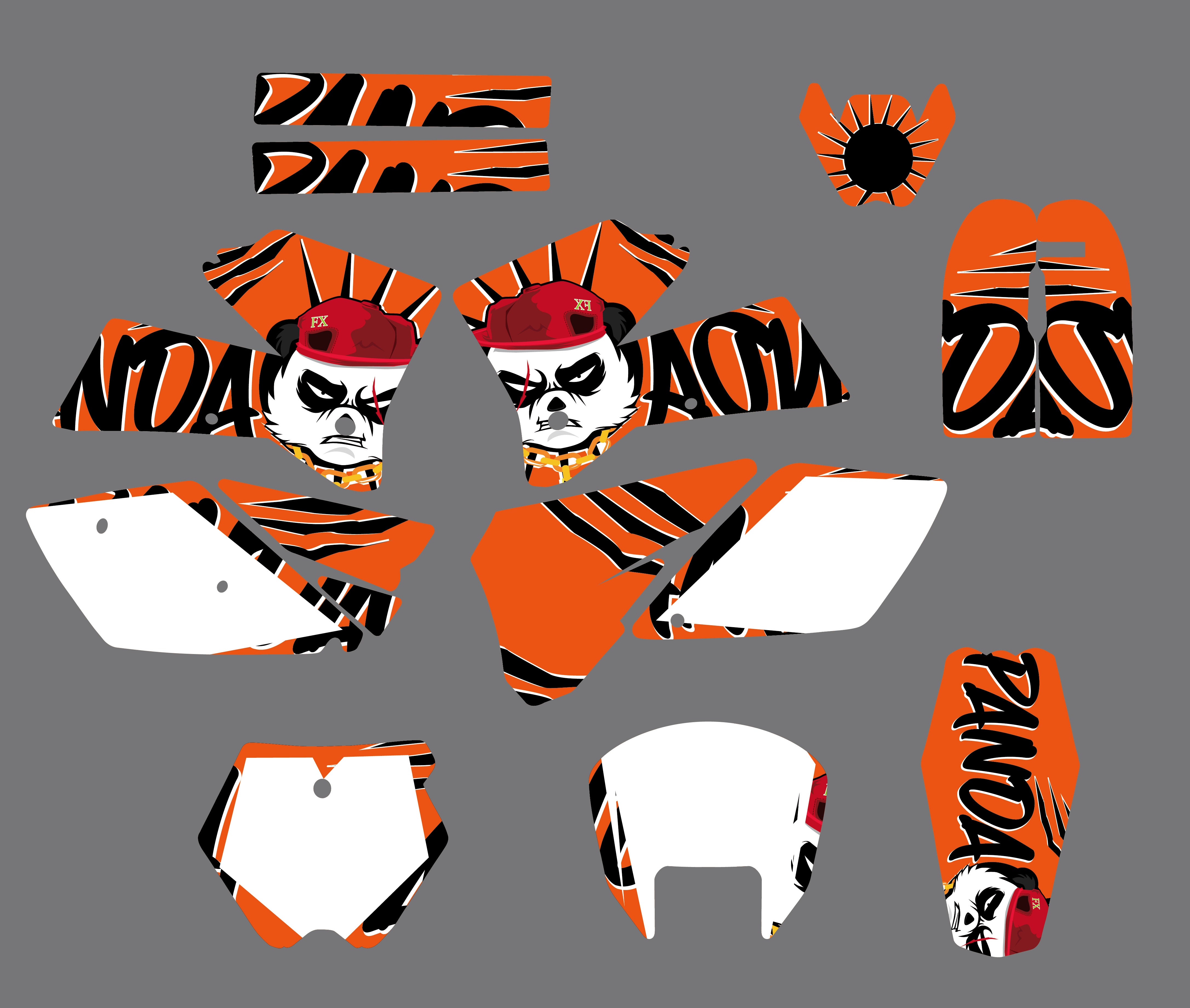Motorcycle Graphic Decals Stickers For KTM SX 125 250 380 400 520 2005-2006